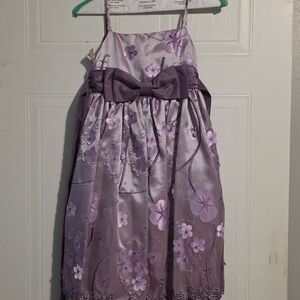 Elegant Lavender Floral Kids Dress